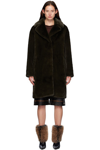 Brown Camille Faux-Fur Cocoon Coat | SSENSE