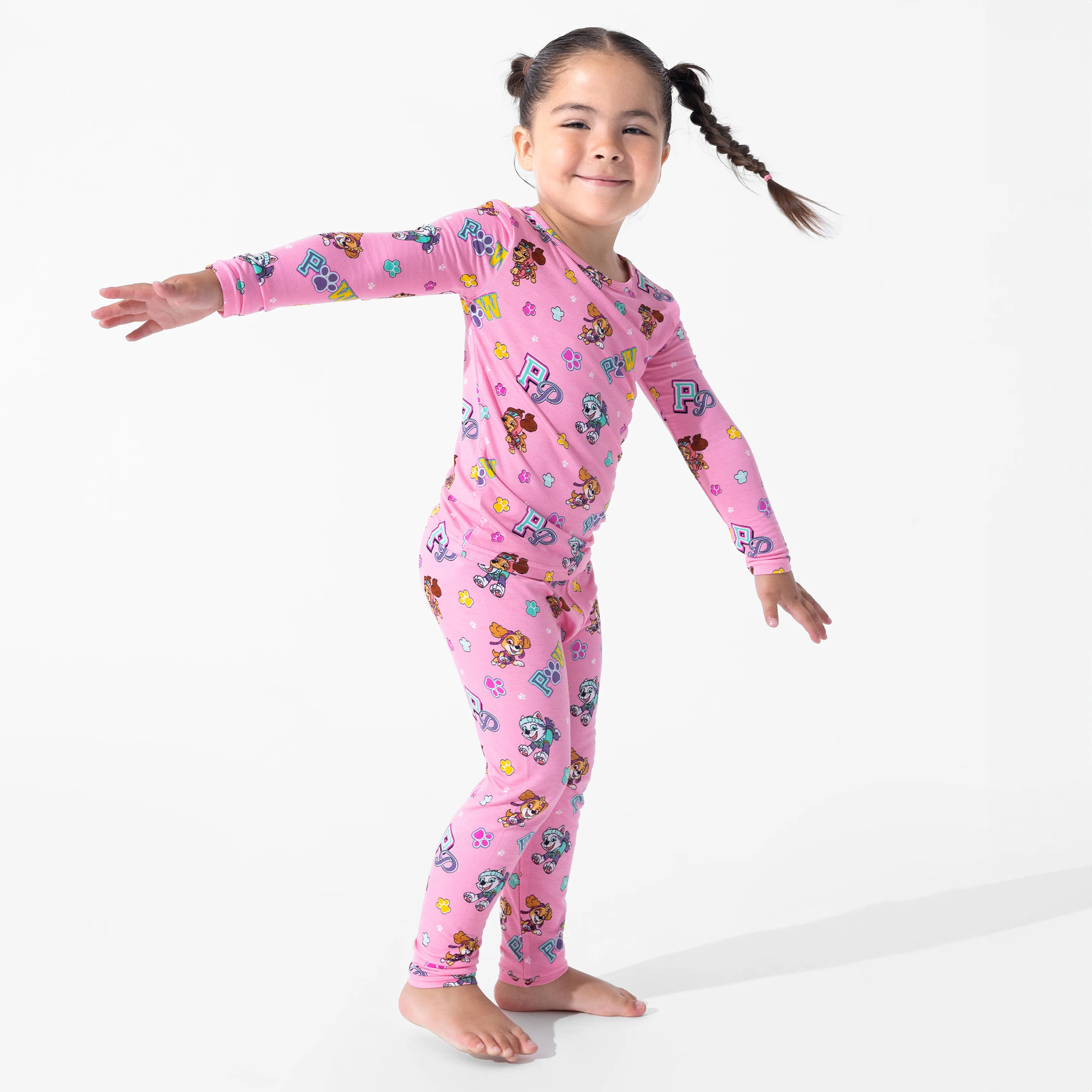 PAW Patrol: Varsity Pink Bamboo Kids Pajamas | Bellabu Bear