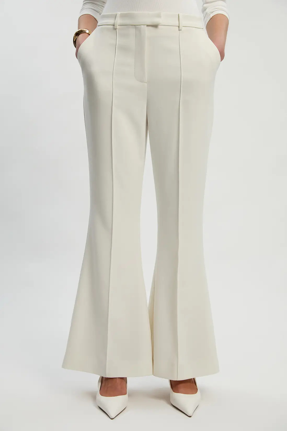 Trousers | Polished Tailored Bootcut Trouser | KarenMillen | Karen Millen UK + IE + DE + NL