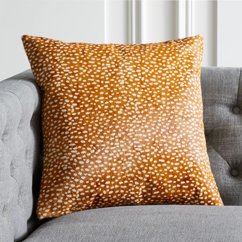 18" Hadley Hair on Hide Modern Throw Pillow with Feather-Down Insert | CB2 | CB2