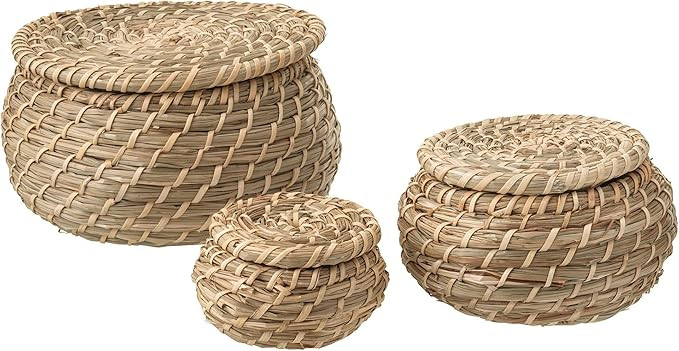 Ikea Seagrass Box with lid, Set of 3, sea Grass | Amazon (US)