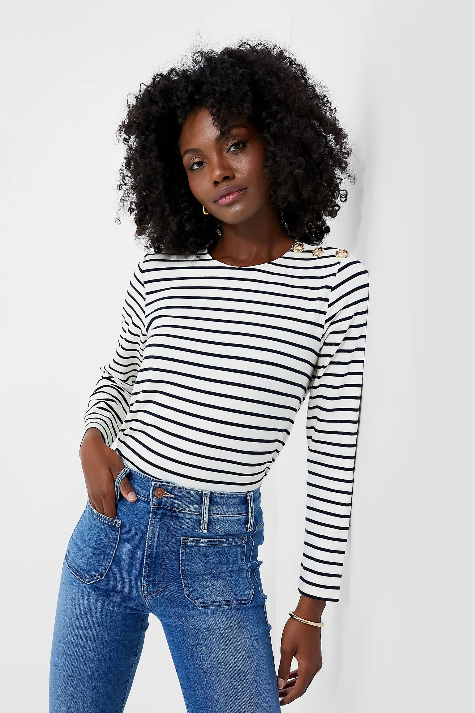 Navy Stripe Bowman Long Sleeve Shirt | Tuckernuck (US)