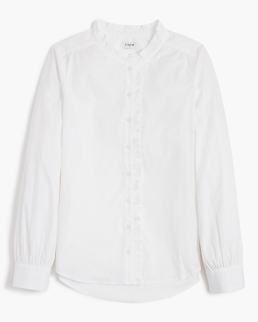 Ruffle-placket button-up top | J.Crew Factory