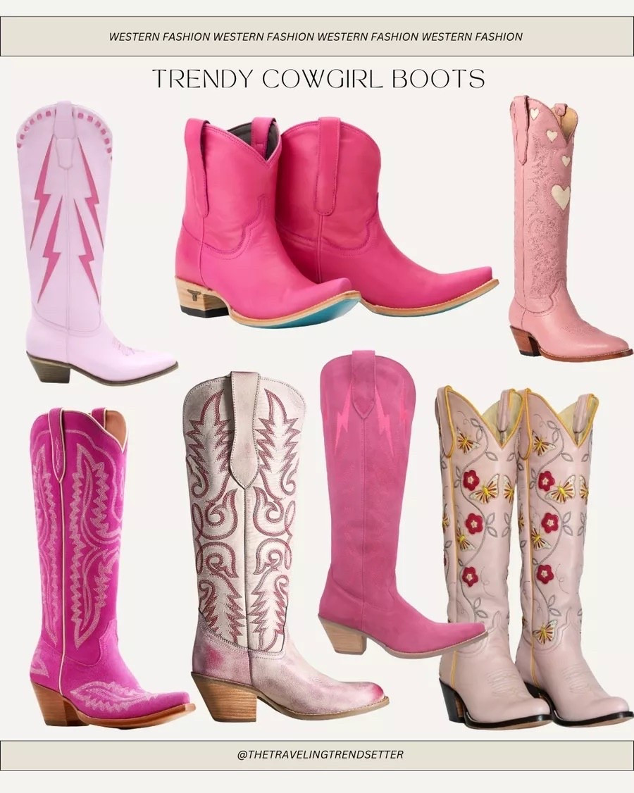 Trendy pink cowgirl boots for Rodeo, Nashville, PBR or Country concert outfit idea 

#LTKFindsUnder100 #LTKFindsUnder50 #LTKStyleTip