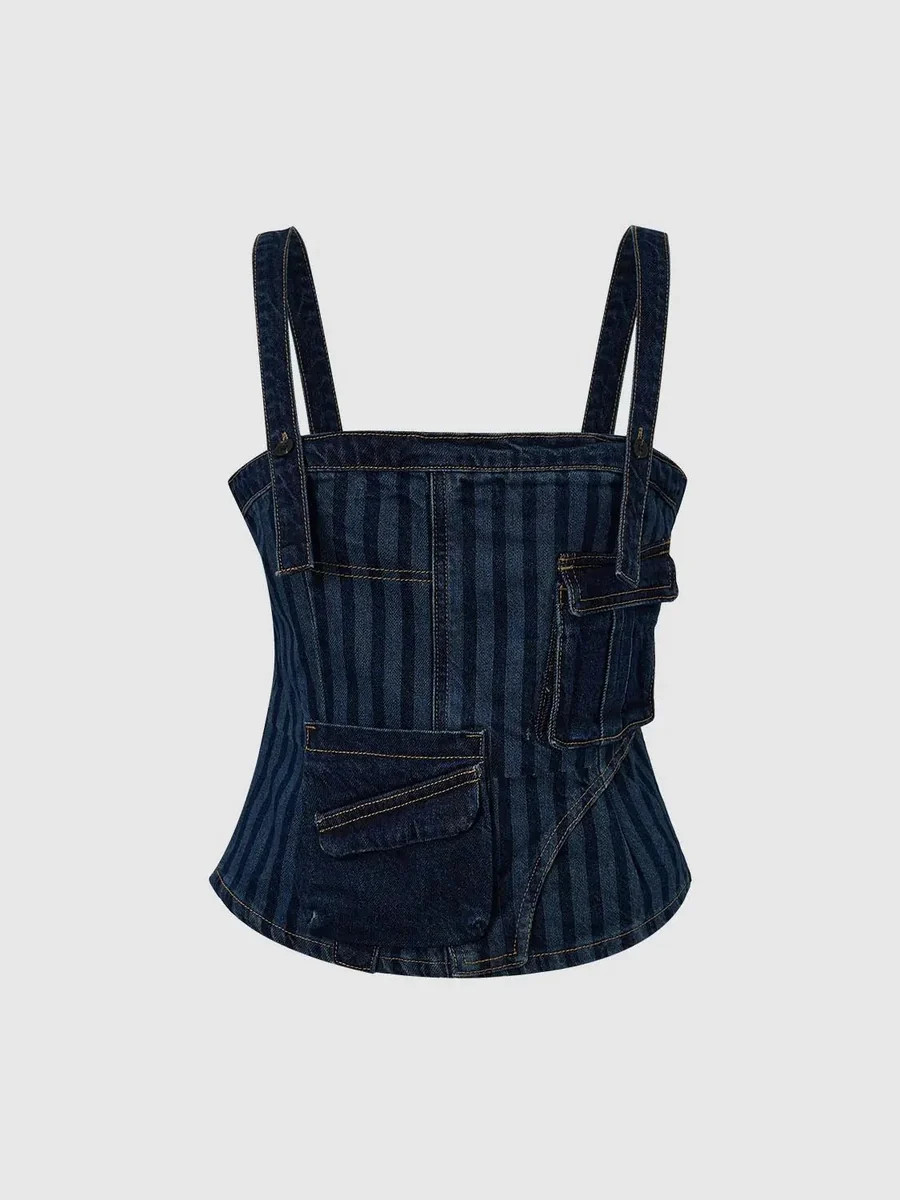 Wide Strap Denim Shirts | Urban Revivo