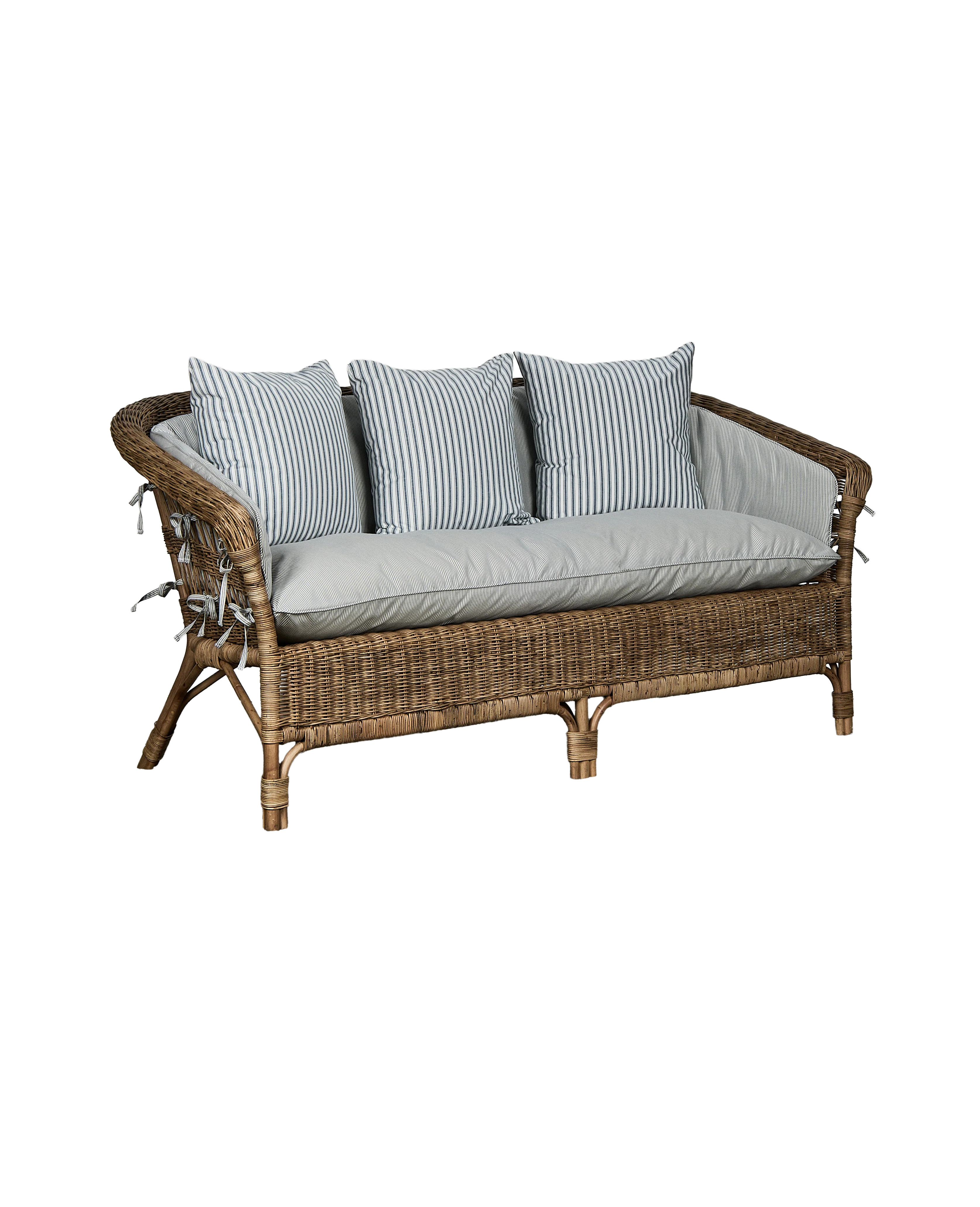 Sanctuary Rattan Sofa - Bayside Stripe | Olive Ateliers