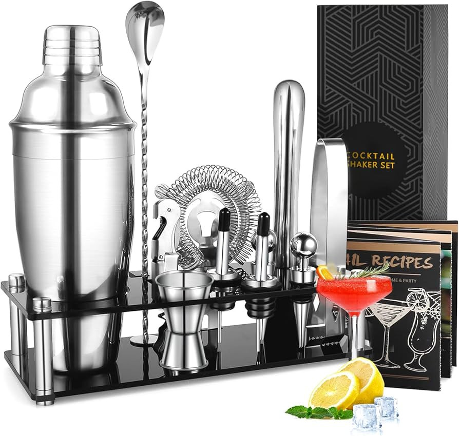 Cocktail Making Set, Homeasy Cocktail Shaker Set 13 Pcs Professional Stainless Steel Cocktail Acc... | Amazon (UK)