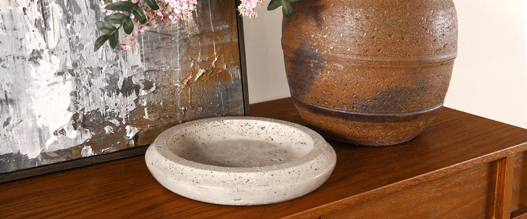 9" Travertine Decorative Bowl | Hernest