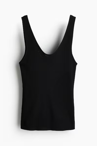 H & M - Knit Tank Top - Black | H&M (US + CA)