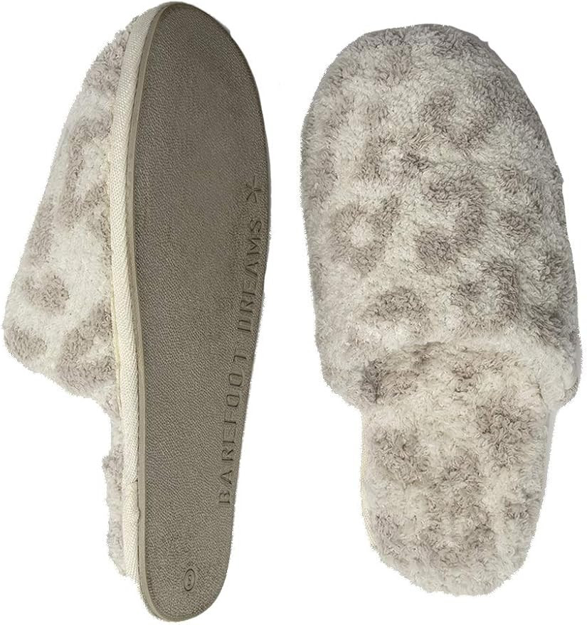Barefoot Dreams CozyChic Barefoot in The Wild Slipper, Cream/Stone, SM | Amazon (US)