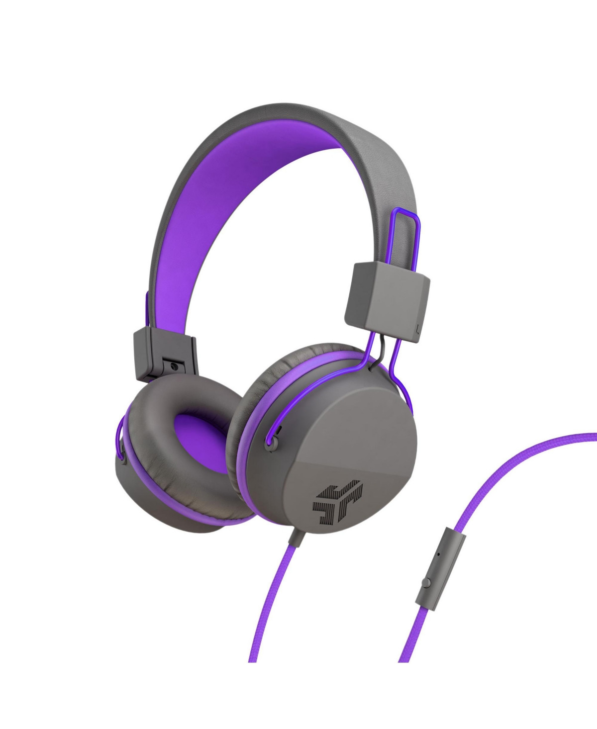 JLab JBuddies Studio On-Ear Kids Wired Headphones - Graphite/purple | Macy's