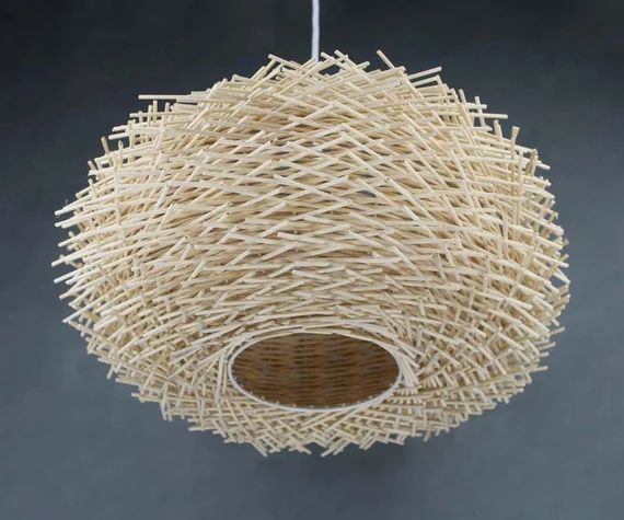 Staggered Form Natural Rattan Bird‘s Nest Pendant Light-Bird Ceiling lighting-Rural Lamp-Decor Lamp- | Etsy (US)