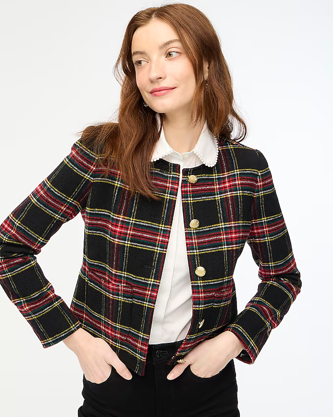 Stewart tartan wool-blend lady jacket | J.Crew Factory