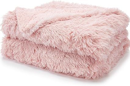 The Connecticut Home Company Soft Fluffy Shag Bed Throw Blanket, Twin 80x60, Luxury Sherpa Reve... | Amazon (US)
