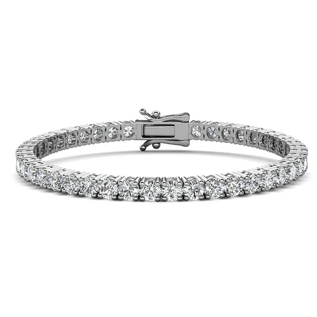 Cate & Chloe Kaylee 18k White Gold Plated Tennis Bracelet with Simulated Diamond, Gift for Women | Walmart (US)