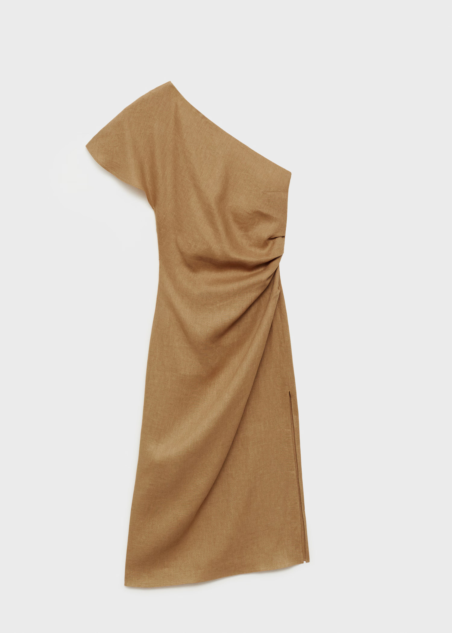 Asymmetrical linen dress - Women | MANGO United Kingdom | MANGO (UK)
