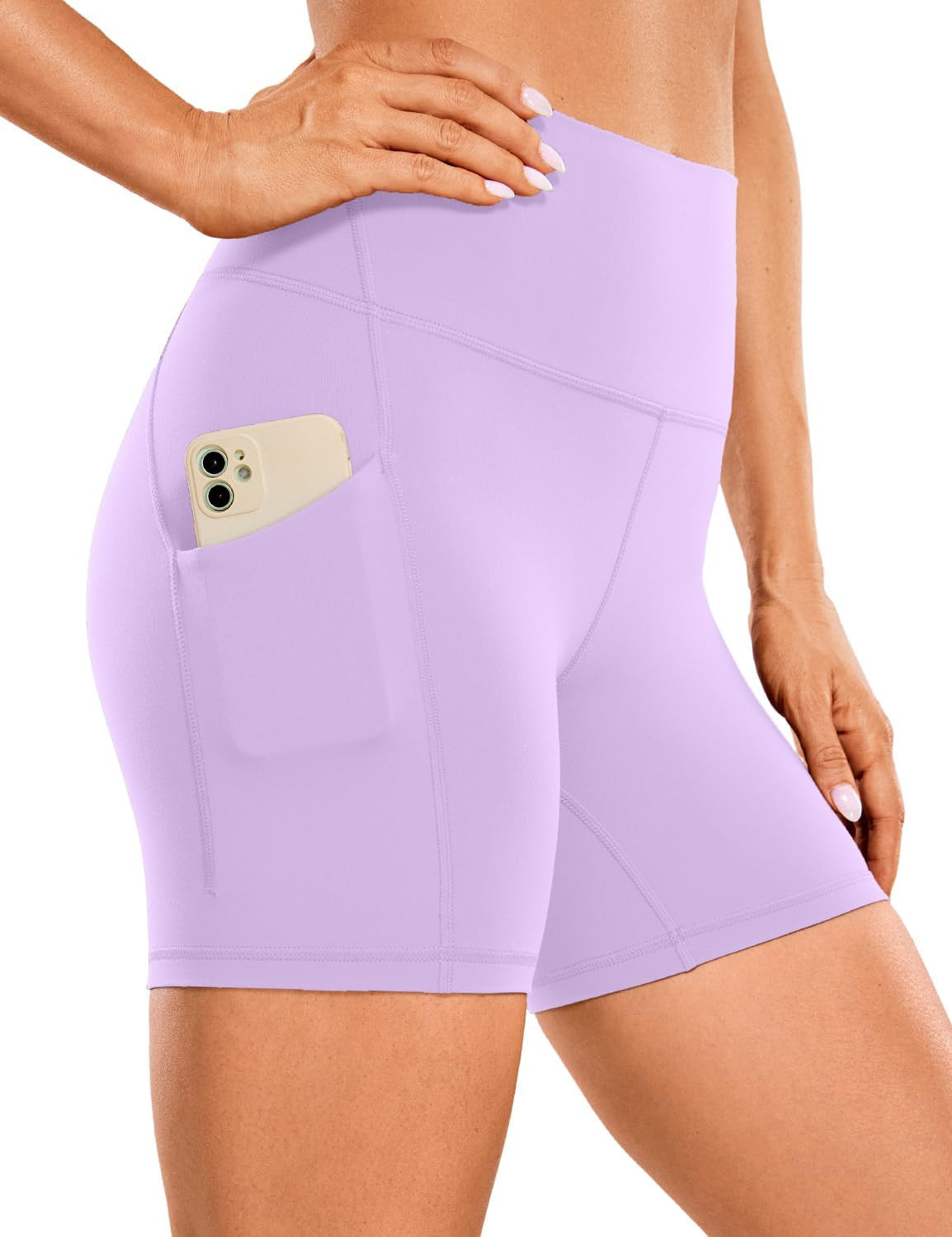 CRZ YOGA Womens Butterluxe Biker Shorts with Pockets 3'' / 5'' / 8'' - High Waisted Volleyball Wo... | Amazon (US)