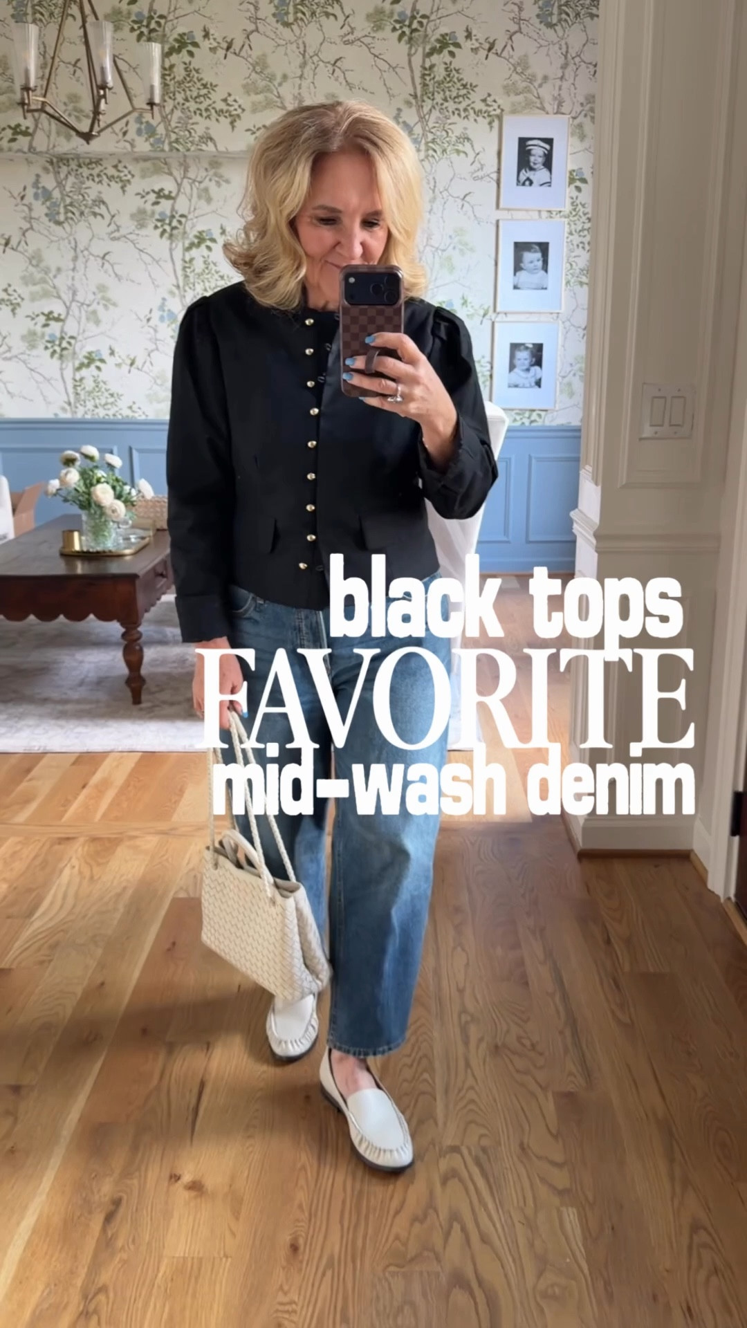 Easy outfit formula! Black top and Midwash denim 
@Loft lightweight jacket 10 petite 
@Quince cotton cashmere sweater medium 
@Spanx relaxed air essentials tee 
Chicos no iron blouse 1.0
@Talbots poplin blouse with eyelet hem medium petite 
Jeans are all true to size medium petite 8 petite except the loft barrel jeans size 28 petite l and the kut jeans size 6 

#LTKPetite #LTKOver40 #LTKSaleAlert