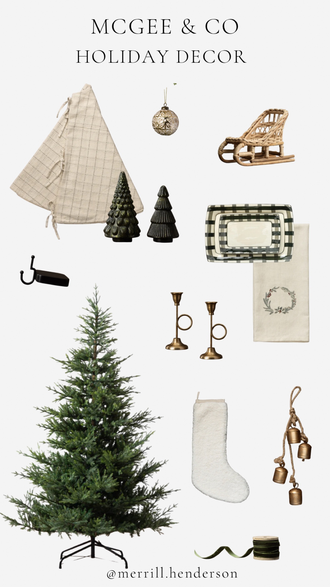 McGee & Co holiday collection. Free shipping. Christmas decor. Holiday decor. Tree skirt. Faux Christmas tree. Stocking. 

#LTKSeasonal #LTKhome