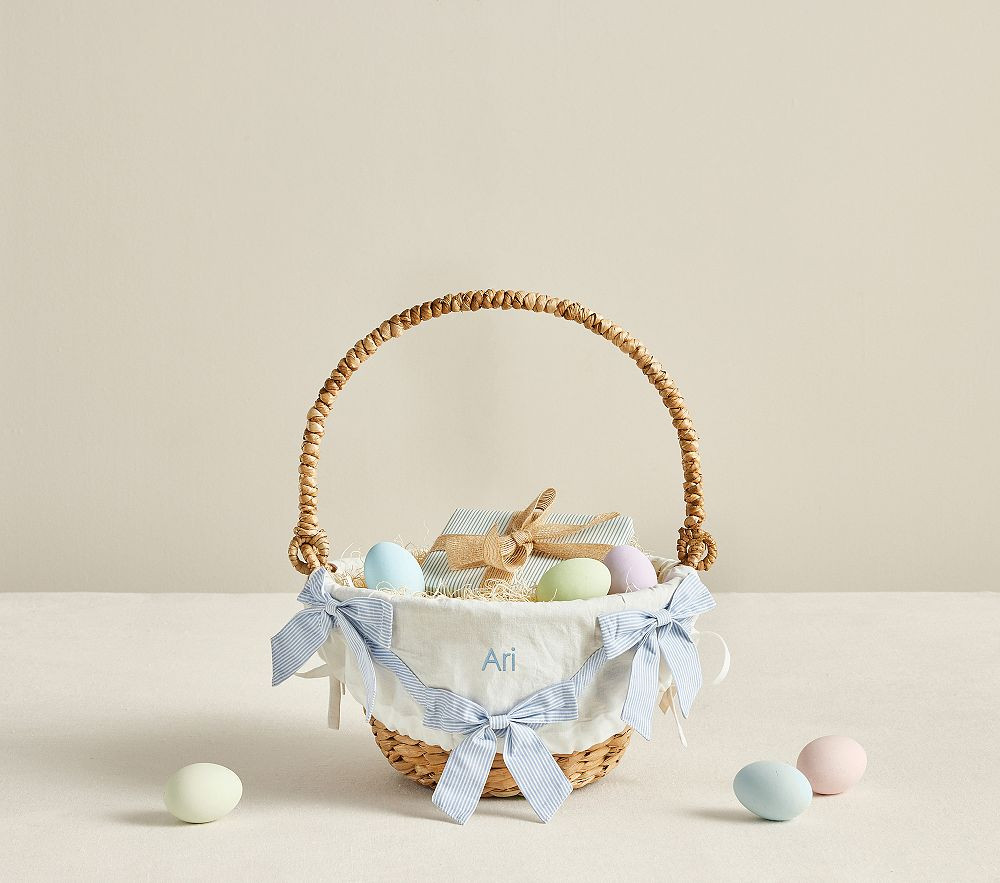 Striped Bows Easter Basket Liner | Pottery Barn Kids