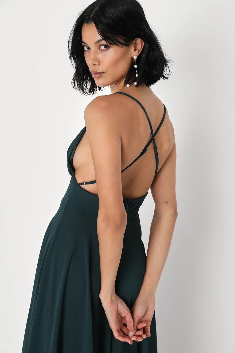 Dreamy Romance Forest Green Backless Maxi Dress | Lulus (US)