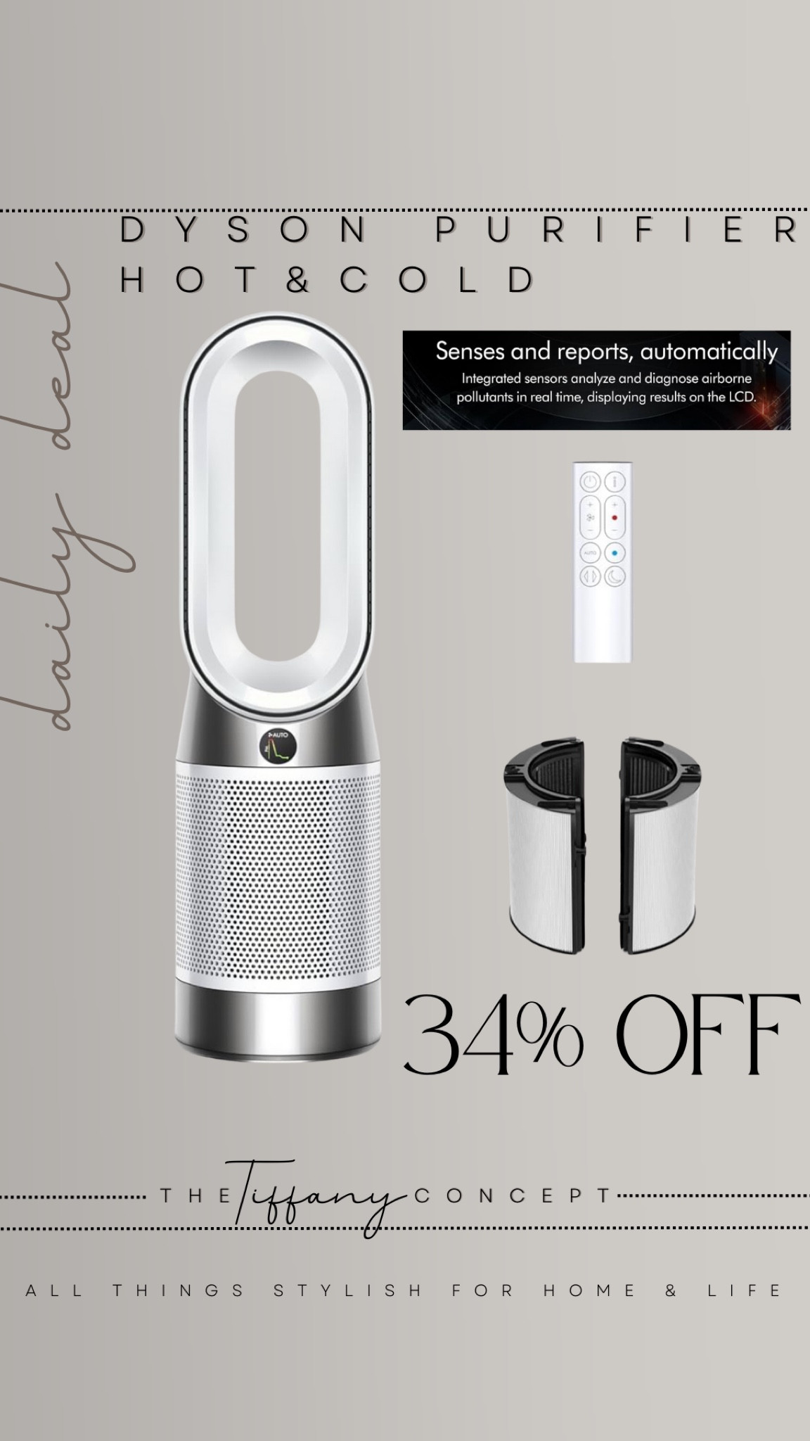 This Dyson Hot & Cold is perfect all year round! It not only keeps your space at a perfect temperature for you but it also purifies the air to filter out all of the dust and allergens ALL YEAR LONG! Did I mention it is 34% off right now?

#LTKFamily #LTKHome #LTKSaleAlert