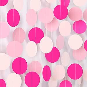 Hot-Pink Party-Decorations Paper-Garland Streamers Banner - 52Ft Girl Birthday flamingo Baby Show... | Amazon (US)