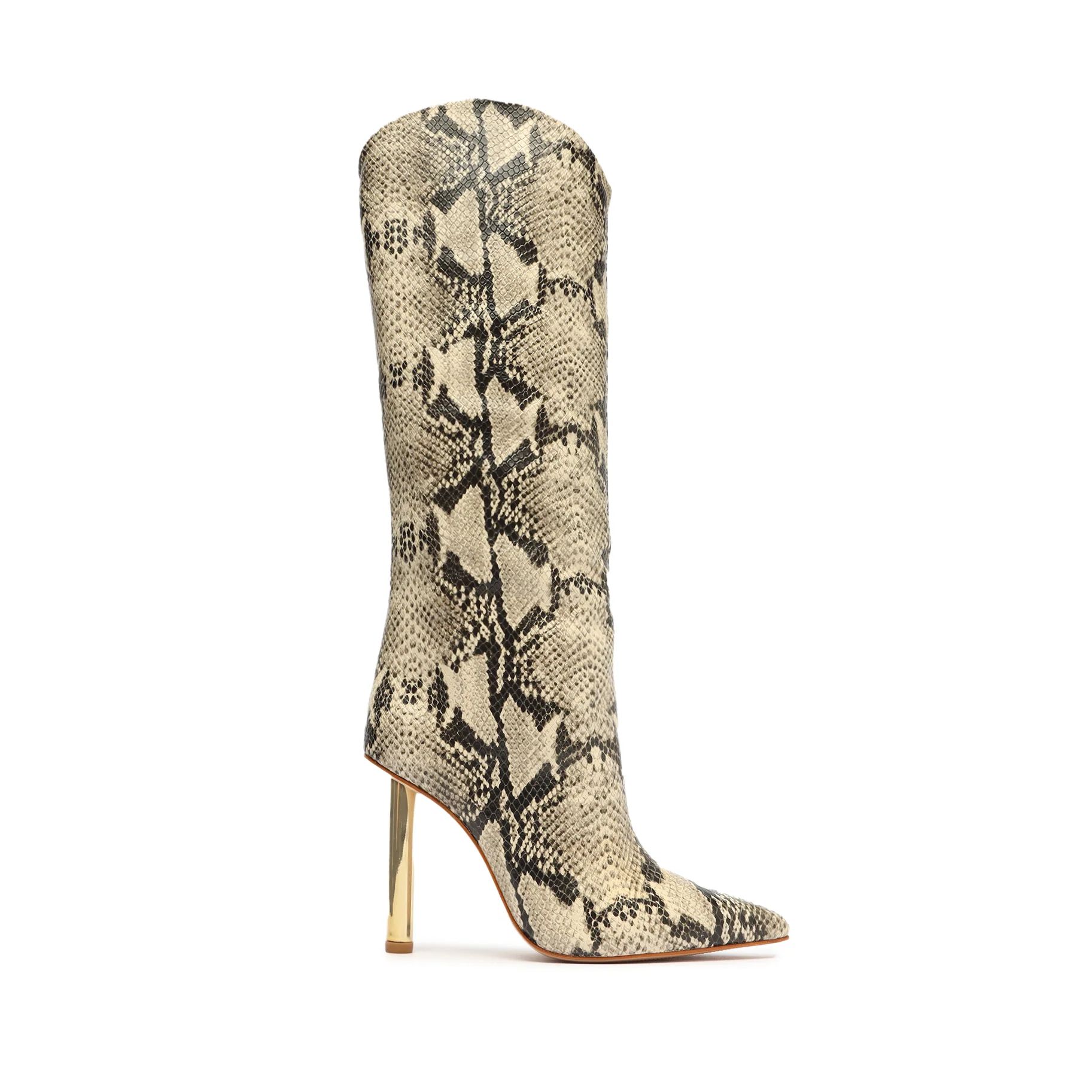 Maryana Pin Heel Snake Embossed Leather Boot | Schutz Shoes (US)