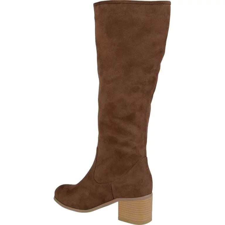 Women's Journee Collection Sanora Wide Calf Knee High Boot Brown Faux Suede 7.5 M - Walmart.com | Walmart (US)
