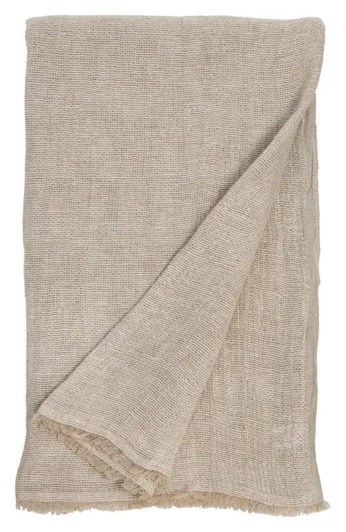 Pom Pom at Home River Oversize Linen Throw Blanket in Natural at Nordstrom | Nordstrom