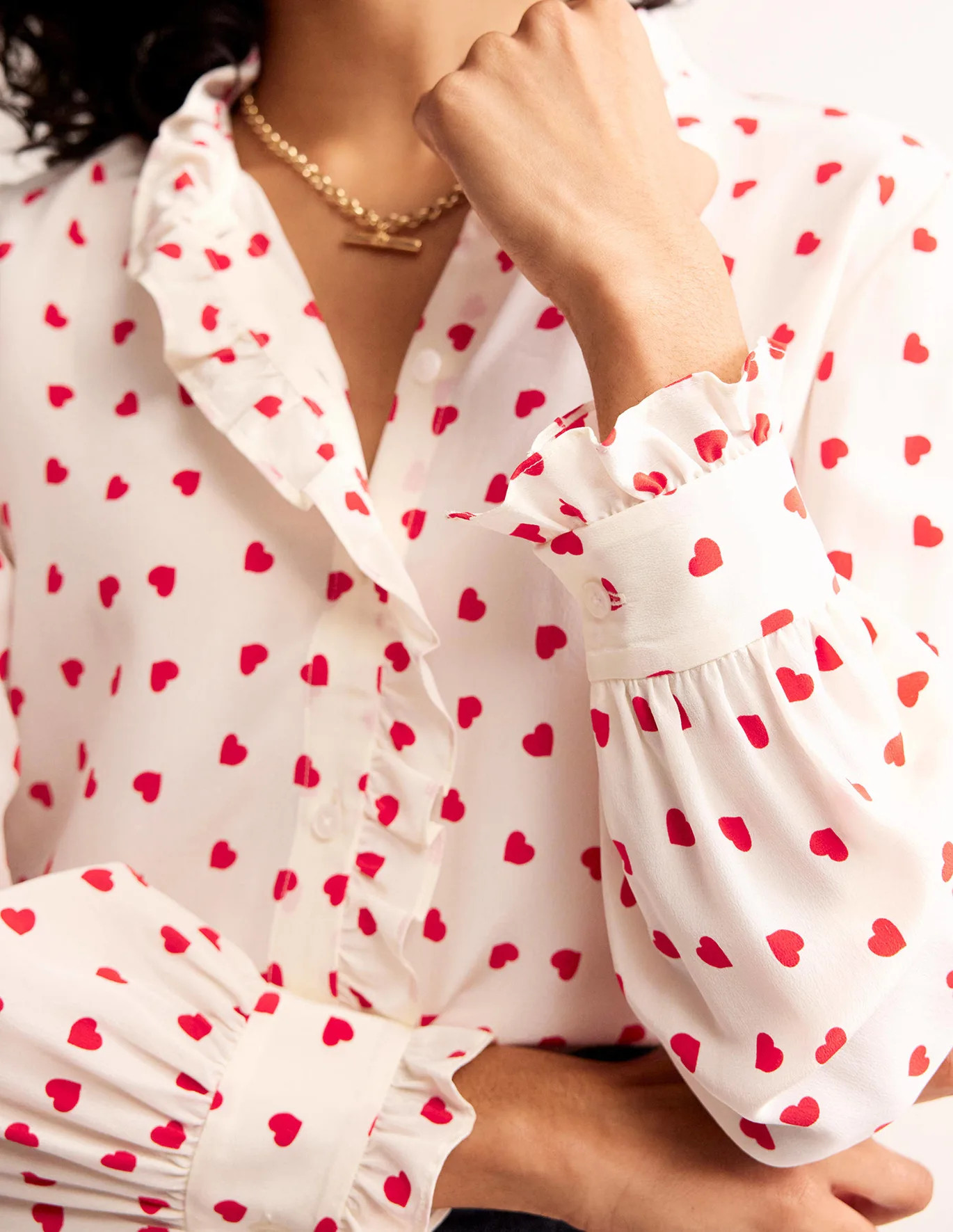 Ruffle Neck Silk Blouse | Boden (US)