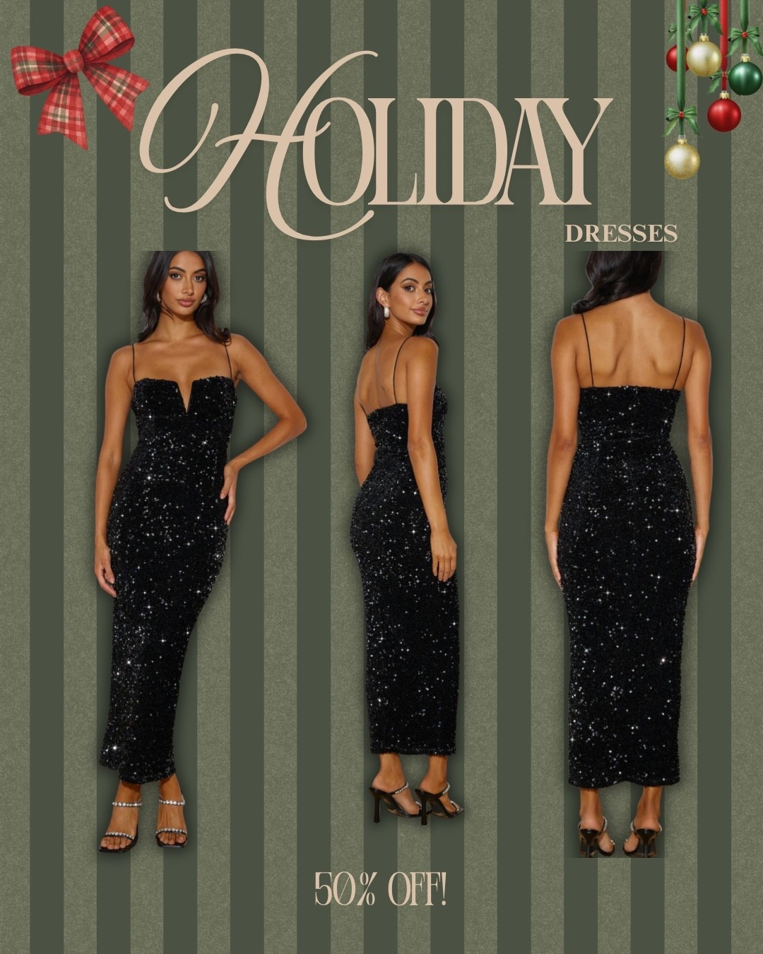 Such a pretty dress 😍 comes in different colors! This one is almost sold out but hopefully you can enter your email for in stock notifications! 🥺

Holiday dresses, festive dresses, New Year’s Eve dresses, festive outfit, Christmas party dress 

#LTKSaleAlert #LTKGiftGuide #LTKHoliday