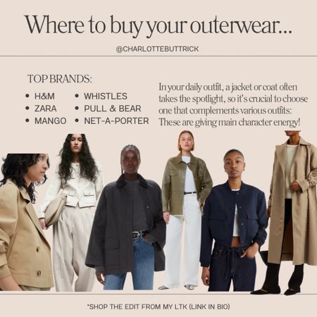 CAPSULE WARDROBE STAPLES

Where to buy your outerwear for your spring capsule wardrobe from trench coats to cropped jackets and waterproof wax jackets. 

#capsulewardrobe #outerwear #springstaples #wardrobestaples 

#LTKSeasonal #LTKeurope #LTKstyletip
