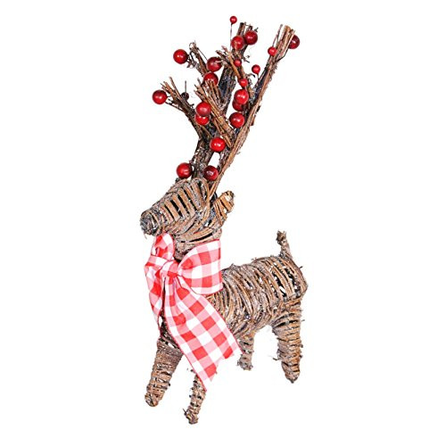 Glitter Holly Berry 10" Grapevine Deer | Amazon (US)