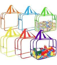 6 Packs Large Toy Storage Bags with Labels, Reusable Clear PVC Board Game Storage, Travel Waterpr... | Amazon (US)