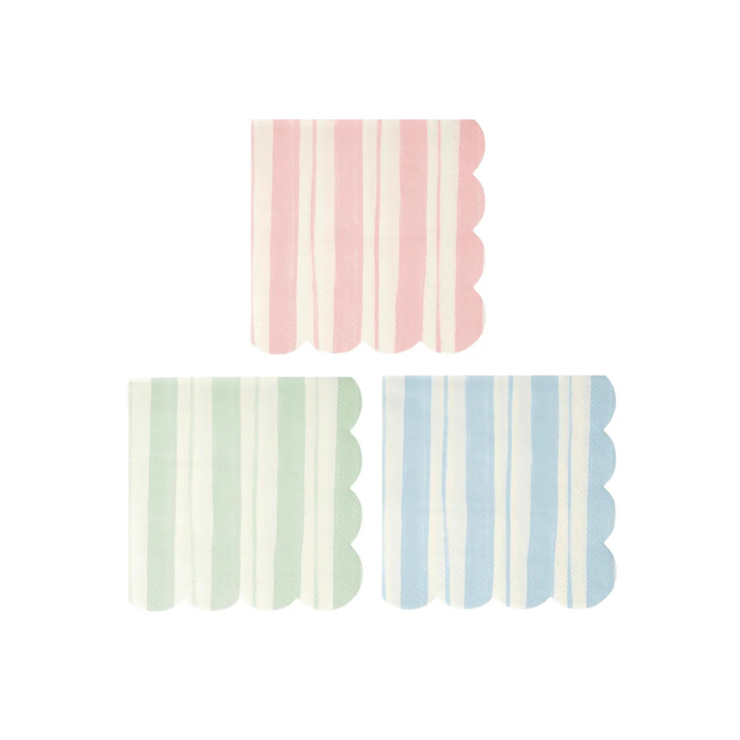 Pastel Ticking Stripe Large Napkins | Ellie and Piper