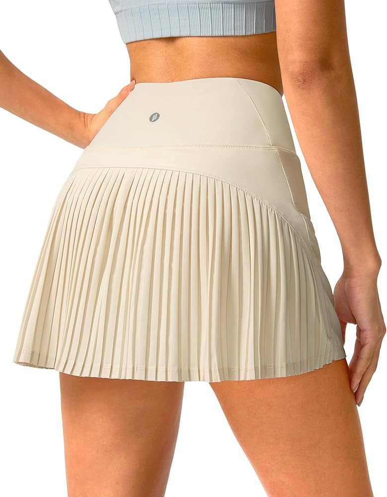 SANTINY Women's Pleated Tennis Skirt High Waited Athletic Skirts with Pockets Tummy Control Golf ... | Amazon (US)