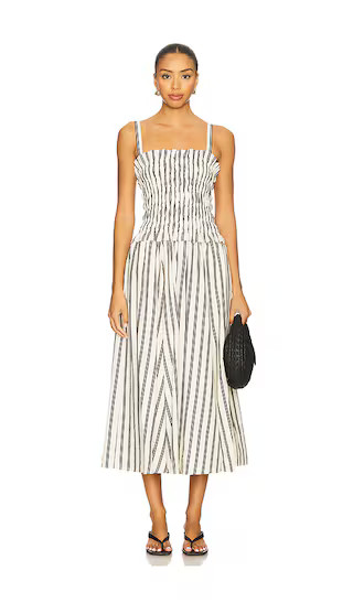 Polo Ralph Lauren Striped Silk-Blend Dress in Beige. - size S | Revolve Clothing (Global)