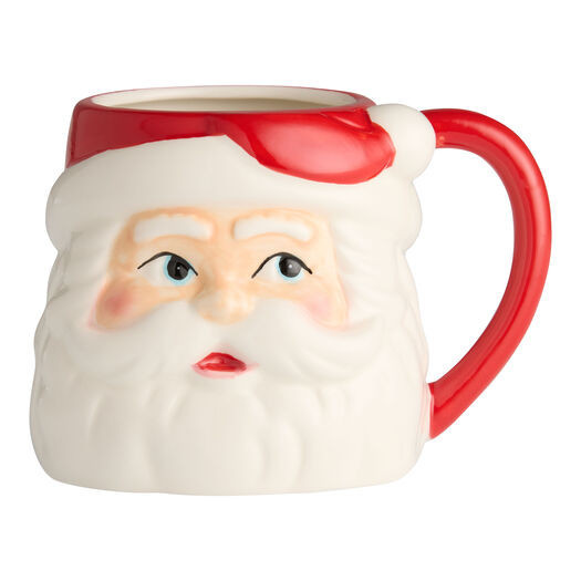 Jolly Santa Hand Painted Figural Ceramic Mug by World Market | World Market