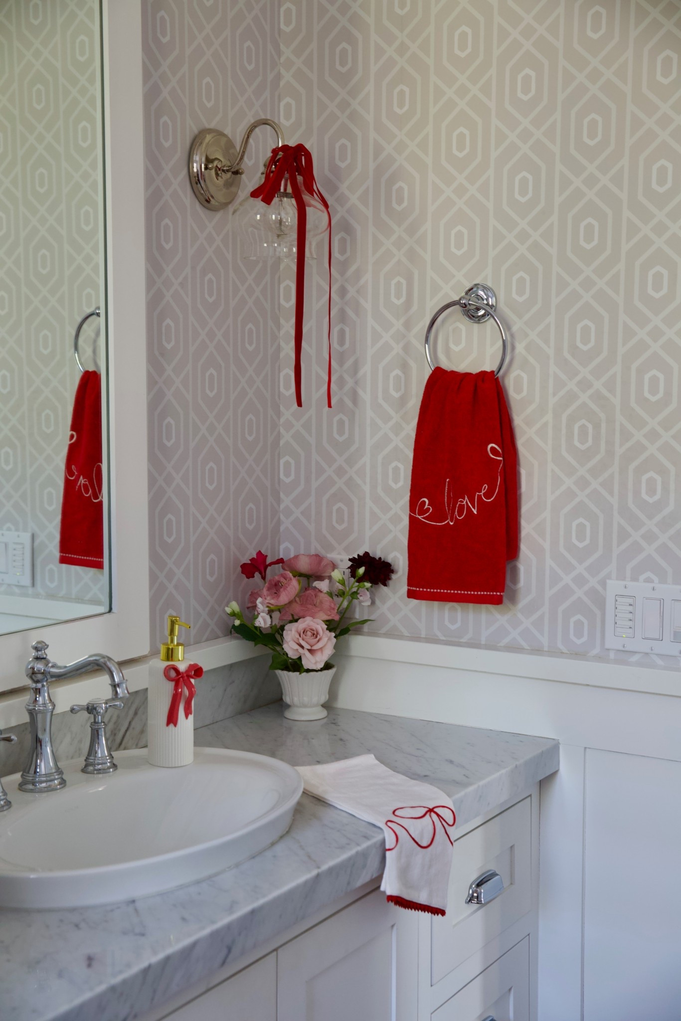 Valentine’s Day bathroom details. Everything is from Amazon & Target! ❤️🩷

#LTKValentine #LTKHome