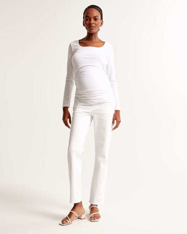 Ultra High Rise Ankle Straight Jean | Abercrombie & Fitch (US)