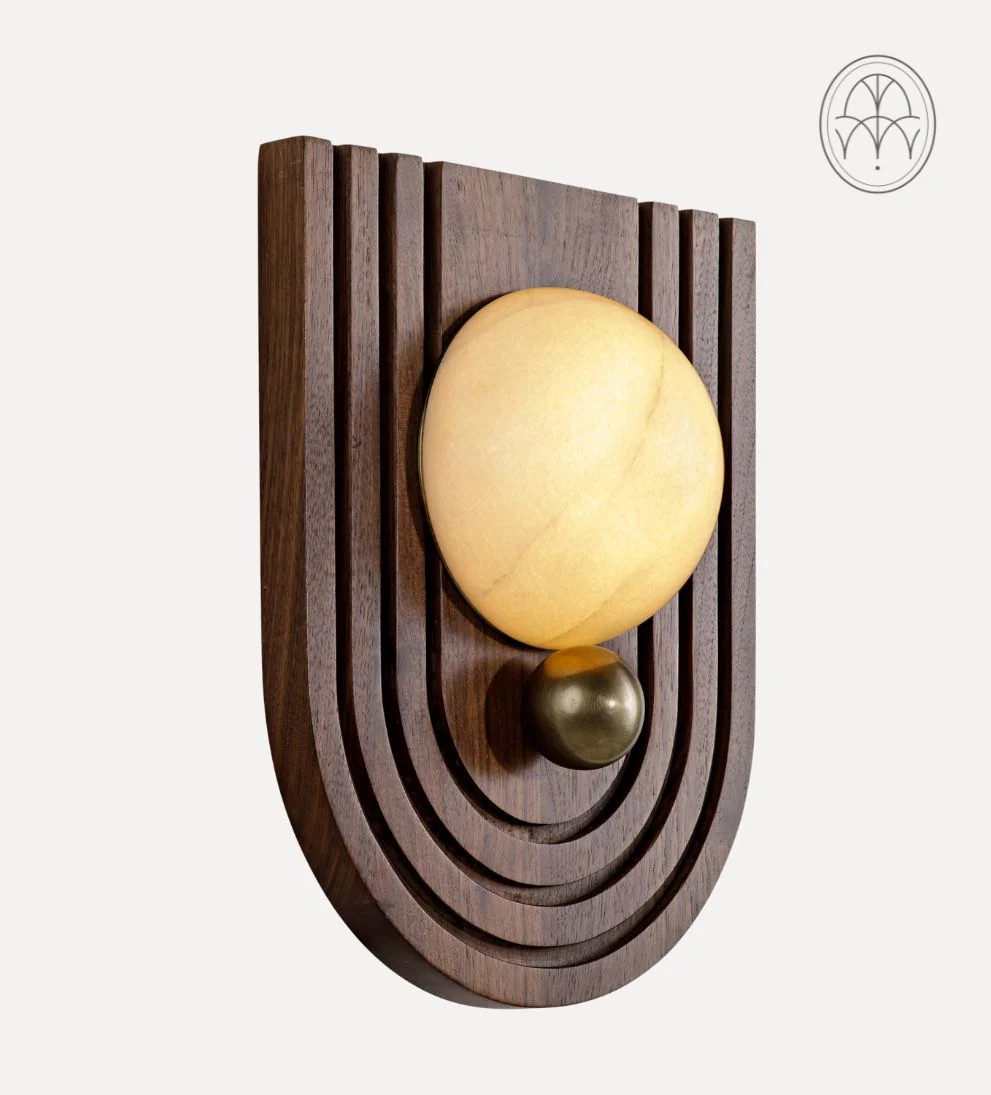 Trento Walnut Carved Sconce | Le Maé