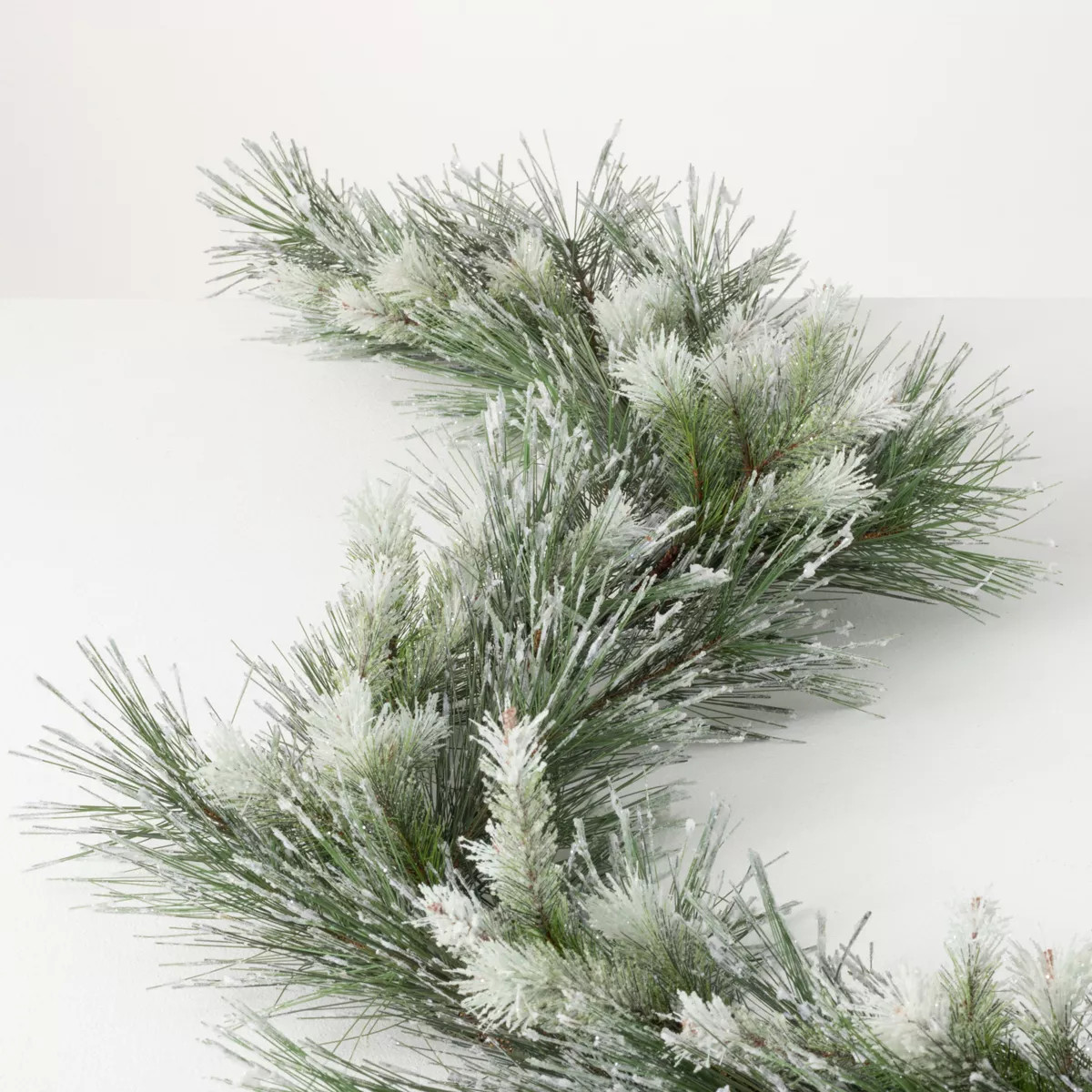 Artificial Flocked Mixed Pine Garland Green 4"H | Target