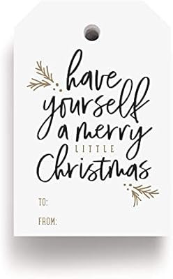 Bliss Collections Merry Little Christmas Tags, Pack of 50, Gold and Black, Holiday ’Tis The Sea... | Amazon (US)