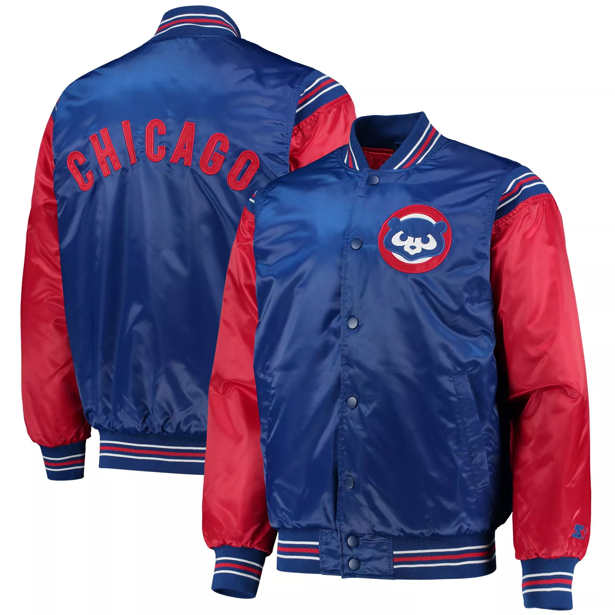 G-III Sports Mens Chicago Cubs World Series 3X Champions Varsity Jacket