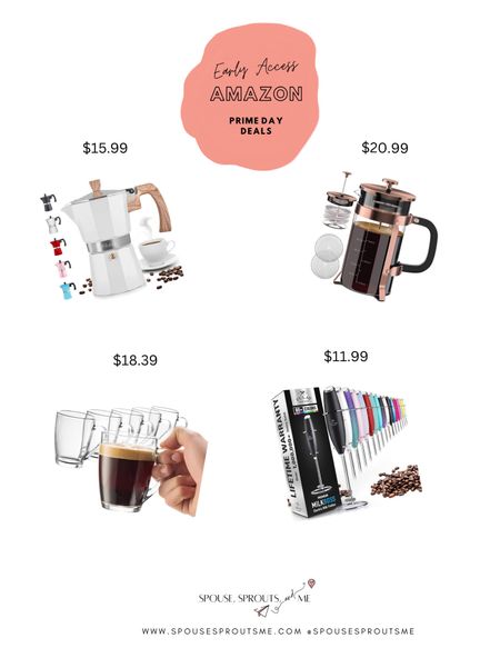 Prime early access, coffee accessories, coffee gadgets, milk frother, French press, espresso maker, glass coffee cups, glass coffee mugs

#LTKhome #LTKunder50 #LTKsalealert