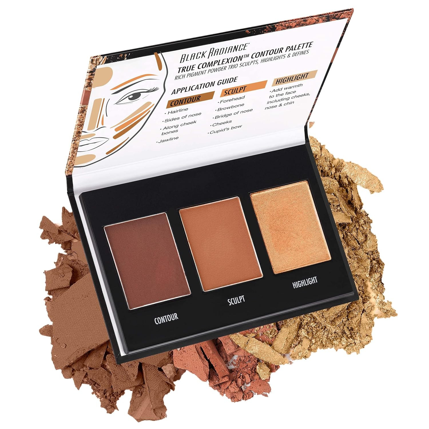 Black Radiance True Complexion Contour Palette, Medium to Dark, 0.38 Ounce | Amazon (US)