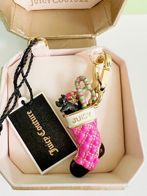 Juicy Couture  Pink Enamel Christmas Stocking Scotty Dog Charm New Rare Gift | eBay | eBay US