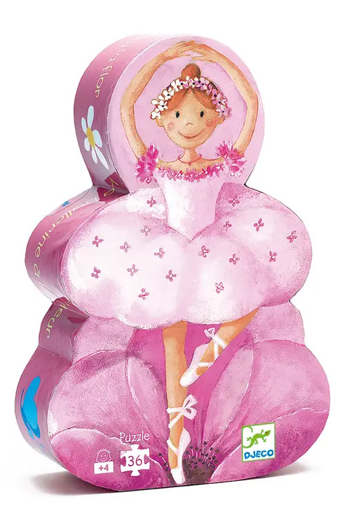 Djeco Silhouette Puzzles The Ballerina 36-Piece Puzzle in Pink at Nordstrom | Nordstrom