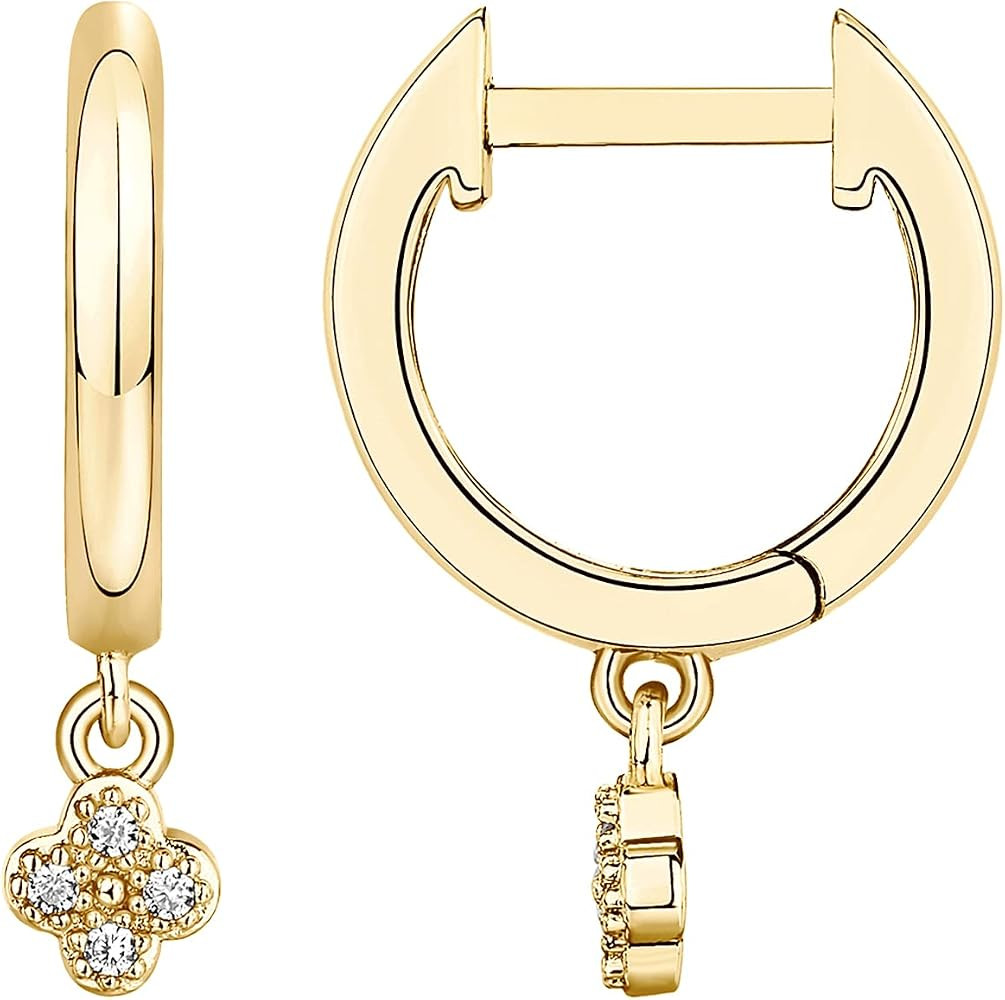 PAVOI 14K Gold Plated S925 Sterling Silver Post Lightweight Drop/Dangle Huggie Earrings for Women... | Amazon (US)